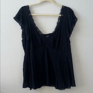Torrid Black Lace Trim blouse